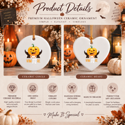 Algebra Teacher Pumpkin Ornament with Math Classroom Design Glass Ornament - Material: Heart Ceramic Ornament