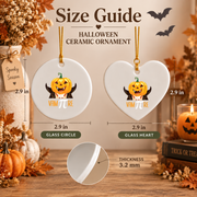 Algebra Teacher Pumpkin Ornament with Math Classroom Design Glass Ornament - Material: Heart Ceramic Ornament
