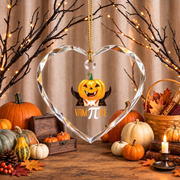 Algebra Teacher Pumpkin Ornament with Math Classroom Design Glass Ornament - Material: Heart Glass Ornament
