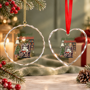 All Booked Christmas Cat Lover Bookish Glass Ornament - Material: Heart Glass Ornament