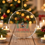 All Booked For Christmas Book Tree Lights Glass Ornament - Material: Circle Glass Ornament