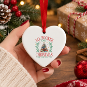 All Booked For Christmas Book Tree Lights Glass Ornament - Material: Heart Ceramic Ornament