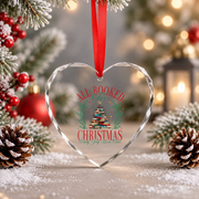 All Booked For Christmas Book Tree Lights Glass Ornament - Material: Heart Glass Ornament