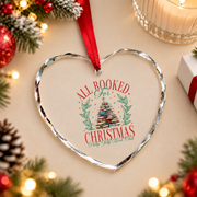 All Booked For Christmas Book Tree Lights Glass Ornament - Material: Heart Glass Ornament