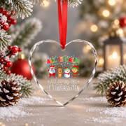 All Is Calm Just Kidding Teacher Christmas Glass Ornament - Material: Heart Glass Ornament