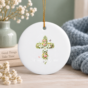 Amazing Grace Christian Faith Glass Ornament - Material: Circle Ceramic Ornament