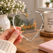 Amber Ribbon Appendix Cancer Awareness Ornament Glass Ornament - Material: Heart Glass Ornament