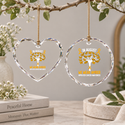 Amber Ribbon Appendix Cancer Awareness Ornament Glass Ornament - Material: Heart Glass Ornament