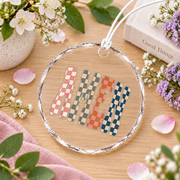Amen Checkered Christian Faith Glass Ornament - Material: Circle Glass Ornament