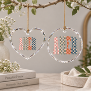 Amen Checkered Christian Faith Glass Ornament - Material: Heart Glass Ornament