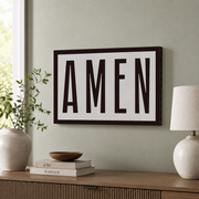 Amen Minimalist Landscape Print, Christian Quote Wall Art, Bible Verse Wall Art, Scripture Decor, Gift For Christian Men Wall Art, Modern Wall Decor, 24x36 UNFRAMED - Format: Stretched Canvas