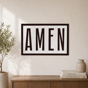 Amen Minimalist Landscape Print, Christian Quote Wall Art, Bible Verse Wall Art, Scripture Decor, Gift For Christian Men Wall Art, Modern Wall Decor, 24x36 UNFRAMED - Format: Unframed Paper Poster