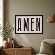 Amen Minimalist Landscape Print, Christian Quote Wall Art, Bible Verse Wall Art, Scripture Decor, Gift For Christian Men Wall Art, Modern Wall Decor, 24x36 UNFRAMED - Format: Unframed Paper Poster