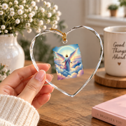 Angel Christian Faith Religious Glass Ornament - Material: Heart Glass Ornament
