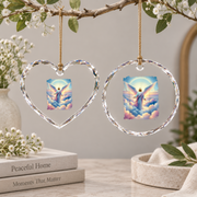 Angel Christian Faith Religious Glass Ornament - Material: Heart Glass Ornament