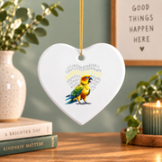 Angry Sun Conure Parrot Lover Bird Glass Ornament - Material: Heart Ceramic Ornament