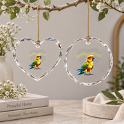 Angry Sun Conure Parrot Lover Bird Glass Ornament - Material: Heart Glass Ornament