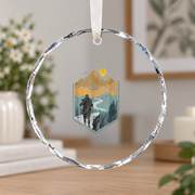 Another Half Mile Hiking Adventure Ceramic Ornament - Material: Circle Glass Ornament