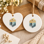 Another Half Mile Hiking Adventure Ceramic Ornament - Material: Heart Ceramic Ornament