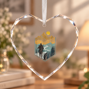 Another Half Mile Hiking Adventure Ceramic Ornament - Material: Heart Glass Ornament