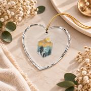 Another Half Mile Hiking Adventure Ceramic Ornament - Material: Heart Glass Ornament