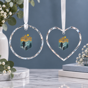 Another Half Mile Hiking Adventure Ceramic Ornament - Material: Heart Glass Ornament