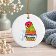 Antidepressant Red Masked Conure Parrot Glass Ornament - Material: Circle Ceramic Ornament