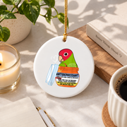 Antidepressant Red Masked Conure Parrot Glass Ornament - Material: Circle Ceramic Ornament