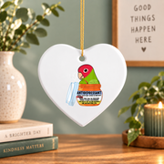 Antidepressant Red Masked Conure Parrot Glass Ornament - Material: Heart Ceramic Ornament