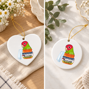 Antidepressant Red Masked Conure Parrot Glass Ornament - Material: Heart Ceramic Ornament