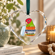 Antidepressant Red Masked Conure Parrot Glass Ornament - Material: Heart Glass Ornament