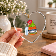 Antidepressant Red Masked Conure Parrot Glass Ornament - Material: Heart Glass Ornament