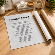 Apostles Creed Christian Wall Art, Traditional Scripture Faith Poster - Format: Rolled Canvas