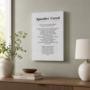 Apostles Creed Christian Wall Art, Traditional Scripture Faith Poster - Format: Stretched Canvas