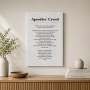 Apostles Creed Christian Wall Art, Traditional Scripture Faith Poster - Format: Stretched Canvas