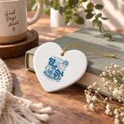 April Blue Autism Support Family Ornament Glass Ornament - Material: Heart Ceramic Ornament