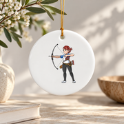 Archery Lover Sports Gift Ceramic Ornament - Material: Circle Ceramic Ornament