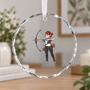 Archery Lover Sports Gift Ceramic Ornament - Material: Circle Glass Ornament