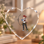 Archery Lover Sports Gift Ceramic Ornament - Material: Heart Glass Ornament