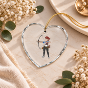 Archery Lover Sports Gift Ceramic Ornament - Material: Heart Glass Ornament
