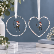 Archery Lover Sports Gift Ceramic Ornament - Material: Heart Glass Ornament