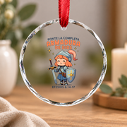 Armor Of God Christian Warrior Glass Ornament - Material: Circle Glass Ornament