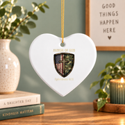 Armor Of God Cross Religious Glass Ornament - Material: Heart Ceramic Ornament