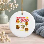Armor Of God Ephesians Bible Glass Ornament - Material: Circle Ceramic Ornament