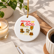 Armor Of God Ephesians Bible Glass Ornament - Material: Circle Ceramic Ornament