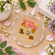 Armor Of God Ephesians Bible Glass Ornament - Material: Circle Glass Ornament
