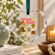 Armor Of God Ephesians Bible Glass Ornament - Material: Heart Glass Ornament