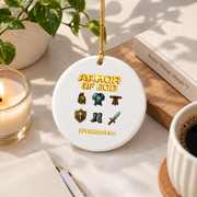 Armor Of God Kids Faith Glass Ornament - Material: Circle Ceramic Ornament