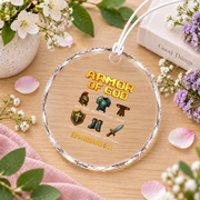 Armor Of God Kids Faith Glass Ornament - Material: Circle Glass Ornament