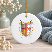 Armor Of God Religious Gift Glass Ornament - Material: Circle Ceramic Ornament
